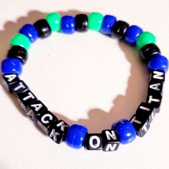 HANDMADE Attack on Titan and Eren Yeager kandi Bracelet set - Picture 3 of 5